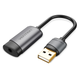 Звуковая карта Vention USB - 3.5мм minijack с поддержкой микрофона 16 бит/48 кГц TRRS Наружный Адаптер Стерео AUX 2-пиновый Серый - изображение 1