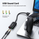 Звуковая карта Ugreen USB - 2x 3.5мм minijack с поддержкой микрофона 16 бит/48 кГц TRS Наружный Адаптер AUX 3-пиновый Черный - изображение 8