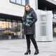 Куртка женская большого размера зимняя UF-Fashion Алина-окс 54 черный+бирюзовый - изображение 3