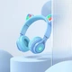 Дитячі бездротові навушники Hoco W39 "Котячі вушка" kids RGB підсвітка Блакитний - зображення 3