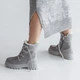 Женские зимние ботинки MYZ 0071 GRAY из натуральной серой кожи и замши. Размер 37 - изображение 12