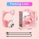 Наушники беспроводные Bluetooth TUCCI STN28 с кошачьими ушками Pink (747222) - изображение 3