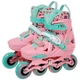 Роликовые коньки раздвижные Feile 225 размер 30-33 Light Pink-Mint - изображение 2