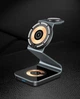 Док-станция JYD Metal 3в1 Magnetic Wireless Charger для iPhone 14/13/12 MagSafe, AirPods, Apple Watch (Grey) - изображение 2