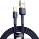 Кабель зарядки Baseus для Apple Lightning to USB для IOS устройств iPhone iPad 2 M Blue+Gold - изображение 5