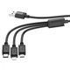 Кабель для заряджання телефону 3 в 1 Micro USB+Type-C+Lightning 3 in 1 Hoco Original Series 1M 2A для iOS/Android/Samsung/iPhone/Xiaomi/Huawei/Meizu. Black - зображення 3