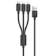 Кабель для заряджання телефону 3 в 1 Micro USB+Type-C+Lightning 3 in 1 Hoco Original Series 1M 2A для iOS/Android/Samsung/iPhone/Xiaomi/Huawei/Meizu. Black - зображення 4