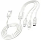Кабель для зарядки телефона 3 в 1 Micro USB+Type-C+Lightning 3 in 1 Hoco Original Series 1M 2A для устройств iOS/Android/Samsung/iPhone/Xiaomi/Huawei/Meizu. White - изображение 1