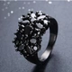 Каблучка Coctail ring Перстень жіночий .Бохо Чорний агат. Сучасний дизайн Італія 18 розмір 4133 - зображення 2