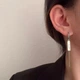 Серьги серебристые ассиметрия стиль винтаж 1162 - изображение 3