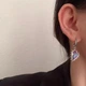 Серьги серебристые ассиметрия стиль винтаж 1162 - изображение 4
