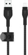 Кабель Belkin USB-A to LTG Braided Silicone 3 м Black (CAA010BT3MBK) - зображення 3