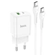 Зарядне мережеве HOCO N28 Founder (PD 20W) (1USB QC3.0 18W) Type-C-Type-C Білий - зображення 1