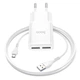 Адаптер мережевий Hoco Micro USB Cable Star round dual Port charger set C88A |2USB, 2.4A| white - зображення 2