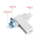 Флешка 3в1 128ГБ Lightning USB Type-C для Apple iPhone iPad, компьютера, ноутбука, металлическая двухсторонняя - изображение 4
