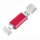 64Gb USB 3.1 + Type-C флеш накопитель OTG, 135мБ чтение / 78мБ запись, двухсторонняя флешка, красная - изображение 1