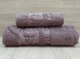 Набор турецких бамбуковых махровых полотенец Zeron 50х90+70х140 Bamboo Agaс Desen коричневый 2 - изображение 1