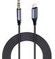 Кабель перехідник Mini-Jack 3.5 mm to Lightning 1.2M Аукс кабель Apple iPhone iPod iPad AUX Grey (120cm) - зображення 1