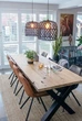 Дизайнерский Кухонный обеденный стол из натурального дерева Loft Design 200x800x75h Черный / Дерево ATL214 - изображение 2