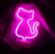 Ночник неоновый лампа светильник Fire Кошка розовая new - изображение 7