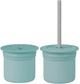 Чашка-контейнер с трубочкой MinikOiOi Sip + Snack Aqua Green/Powder Grey (101100107) - изображение 1