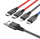 Кабель Hoco X76 4-in-1 Super charging cable ( Type-C + Type-C + iP + Microsoft ) Black - зображення 2