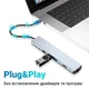 USB Type-C Переходник Хаб концентратор 8 в 1 HDMI SD TF RJ45 для Windows Android OTG Macbook type с адаптером тайп си для ноутбука макбука смартфона планшета пк разветвитель подключения флешки мышки клавиатуры - изображение 4