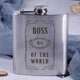 Фляга сталева "Boss №1 of the world", англійська, Дерев'яна подарункова коробка - зображення 2