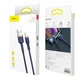 Кабель Baseus Cafule Cable USB Lightning 1м, Gold+Blue (CALKLF-BV3) - зображення 3