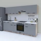 Сучасна кухня 2.8 м, готовий модульний кухонний гарнітур 280 см Opendoors Антрацит-Аліканте - зображення 1