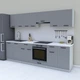 Сучасна кухня 2.8 м, готовий модульний кухонний гарнітур 280 см Opendoors Антрацит-Світлий сірий - зображення 1