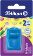 Точилка Pelikan V-Blade Blue с контейнером 2 отверстия Синяя (4012700700247) - изображение 1