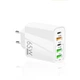 Мережевий зарядний пристрій PD 65W швидка зарядка Quick Charge 3.0 USB Type-C PD блок швидкої зарядки для IPhone IPad Apple Samsung Xiaomi юсб адаптер живлення для айфона телефона білий - зображення 1