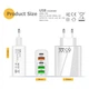 Мережевий зарядний пристрій PD 65W швидка зарядка Quick Charge 3.0 USB Type-C PD блок швидкої зарядки для IPhone IPad Apple Samsung Xiaomi юсб адаптер живлення для айфона телефона білий - зображення 3