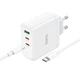 Мережеве зарядне (ЗЗП) Hoco N30 Glory PD65W (2Type-C/1USB) + Type-C to Type-C Білий - зображення 4