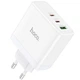 Сетевое зарядное (СЗУ) Hoco N30 Glory PD65W (2Type-C/1USB) Белый - изображение 4