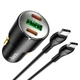 Автомобильное зарядное устройство (АЗУ) Hoco NZ6 PD45W (2Type-C/1USB) + Type-C to Type-C Черный - изображение 4
