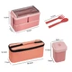 Набір Bento Set ланч бокс 3 в 1/супниця/ланч бег/вилка/ложка рожевий (LB-104044) - зображення 3