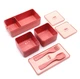 Набір Bento Set ланч бокс 3 в 1/супниця/ланч бег/вилка/ложка рожевий (LB-104044) - зображення 7