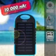 Повербанк на сонячній батареї Solar Charger 10000 mAh Power Bank вологозахищений з LED ліхтариком Блакитний - зображення 1