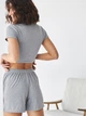 Пижама (топ + шорты) женская BARWA garments 0326/313 M Серый меланж (2113263132109) - изображение 6