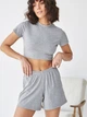 Пижама (топ + шорты) женская BARWA garments 0326/313 M Серый меланж (2113263132109) - изображение 9