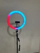 Светодиодная кольцевая лампа RGB LED MJ33 33 см с USB на штативе - изображение 6