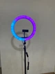 Светодиодная кольцевая лампа RGB LED MJ33 33 см с USB на штативе - изображение 7