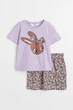 Костюм (футболка и юбка) светло-фиолетовый Кролик H&M 110-116см (400092972) - изображение 1