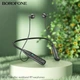 Bluetooth-Навушники для бігу Borofone BE61 Sports neckband BT5.3 MP3 TF/micro SD Card Black - зображення 2