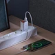 Мережевий зарядний пристрій Borofone BA58A Mighty dual port 2USB Кабель Type-C digital display 2.4A White - зображення 2