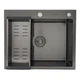 Кухонная мойка GAPPO GS6050-6 нержавеющая сталь 600x500 мм, PVD черная сталь - изображение 1