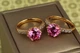 Кольцо Xuping Jewelry зерно граната с розовым камнем р 20 золотистое - изображение 2