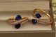 Кільце Xuping Jewelry зустрічні краплі із синіми каменями р 18 золотисте - зображення 2